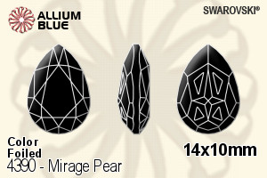 施華洛世奇 Mirage Pear 花式石 (4390) 14x10mm - 顏色 白金水銀底