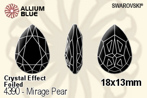 施華洛世奇 Mirage Pear 花式石 (4390) 18x13mm - 白色（半塗層） 白金水銀底