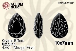 施华洛世奇 Mirage Pear 花式石 (4390) 10x7mm - 白色（半涂层） 无水银底