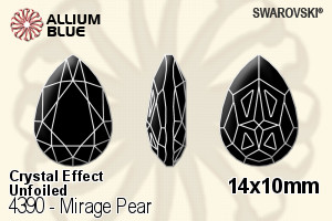 施华洛世奇 Mirage Pear 花式石 (4390) 14x10mm - 白色（半涂层） 无水银底