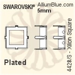 スワロフスキー XILION Squareファンシーストーン石座 (4428/S) 5mm - メッキ