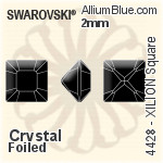 スワロフスキー Antique Heart ファンシーストーン (4831) 8.8x8mm - カラー 裏面プラチナフォイル
