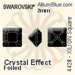 Swarovski XILION Square Fancy Stone (4428) 1.5mm - Clear Crystal With Platinum Foiling