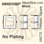 Swarovski Princess Square Settings (4447/S) 8mm - No Plating