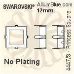 Swarovski Princess Square Settings (4447/S) 12mm - No Plating