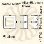 Swarovski Princess Square Settings (4447/S) 10mm - No Plating