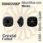 Swarovski Mystic Square Fancy Stone (4460) 18mm - Clear Crystal With Platinum Foiling