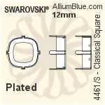 Swarovski Classical Square Settings (4461/S) 12mm - Plated