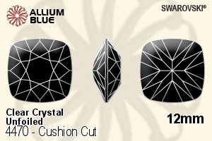 Swarovski Cushion Cut Fancy Stone (4470) 12mm - Clear Crystal Unfoiled