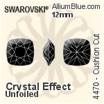 Swarovski Cushion Cut Fancy Stone (4470) 12mm - Clear Crystal With Platinum Foiling