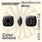 スワロフスキー Cushion カット ファンシーストーン (4470) 12mm - クリスタル エフェクト 裏面プラチナフォイル