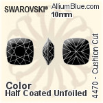 施華洛世奇 Cushion 切工 花式石 (4470) 10mm - 顏色（半塗層） 無水銀底