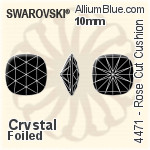 施華洛世奇 玫瑰式切割 Cushion 花式石 (4471) 10mm - 透明白色 白金水銀底