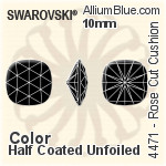 施华洛世奇 玫瑰式切割 Cushion 花式石 (4471) 10mm - 颜色（半涂层） 无水银底