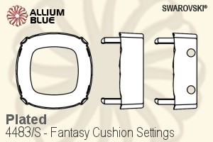 Swarovski Fantasy Cushion Settings (4483/S) 10mm - Plated