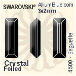 施華洛世奇 長方 花式石 (4502) 3x1mm - 透明白色 白金水銀底