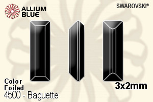 Swarovski Baguette Fancy Stone (4500) 3x2mm - Color With Platinum Foiling