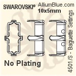 Swarovski Baguette Settings (4501/S) 7x3mm - No Plating