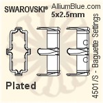 Swarovski Baguette Settings (4501/S) 10x5mm - Plated