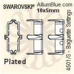 Swarovski Baguette Settings (4501/S) 7x3mm - Plated