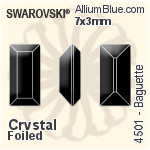 Swarovski Baguette Fancy Stone (4501) 7x3mm - Clear Crystal With Platinum Foiling