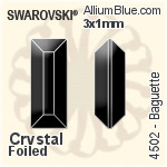 Swarovski Baguette Fancy Stone (4500) 3x2mm - Clear Crystal With Platinum Foiling