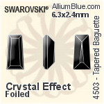 Swarovski Tapered Baguette Fancy Stone (4503) 6.3x2.4mm - Crystal Effect With Platinum Foiling