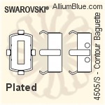 Swarovski Contour Baguette Settings (4505/S) 10x6mm - Plated