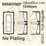 Swarovski Pure Baguette Settings (4524/S) 12x6mm - No Plating