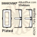 Swarovski Pure Baguette Settings (4524/S) 16x8mm - No Plating