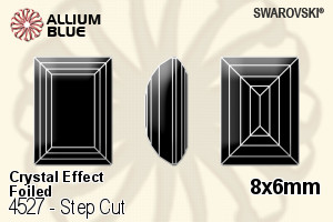 Swarovski Step Cut Fancy Stone (4527) 8x6mm - Crystal Effect With Platinum Foiling