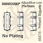 Swarovski Princess Baguette Fancy Stone (4547) 21x7mm - Clear Crystal With Platinum Foiling
