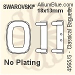 Swarovski Classical Baguette Settings (4565/S) 14x10mm - Plated