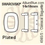 Swarovski Classical Baguette Settings (4565/S) 14x10mm - No Plating