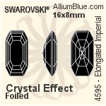 Swarovski Elongated Imperial Fancy Stone (4595) 16x8mm - Crystal Effect Unfoiled