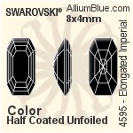 Swarovski Elongated Imperial Fancy Stone (4595) 8x4mm - Crystal Effect Unfoiled