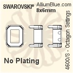 Swarovski Octagon Settings (4600/S) 8x6mm - Plated