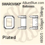 Swarovski Octagon Settings (4600/S) 10x8mm - Plated