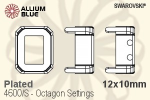 Swarovski Octagon Settings (4600/S) 12x10mm - Plated