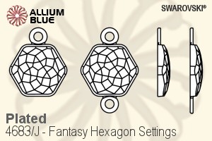 スワロフスキー Fantasy Hexagonファンシーストーン石座 (4683/J) 7.8x8.7mm - メッキ