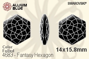 Swarovski Fantasy Hexagon Fancy Stone (4683) 14x15.8mm - Color With Platinum Foiling