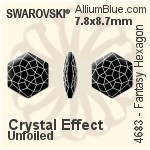 Swarovski Fantasy Hexagon Fancy Stone (4683) 7.8x8.7mm - Crystal Effect With Platinum Foiling