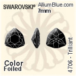 施华洛世奇 Trilliant 花式石 (4706) 7mm - 白色（半涂层） 白金水银底