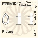 Swarovski Slim Trilliant Settings (4707/S) 7.8x4.9mm - Plated