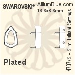 スワロフスキー Slim Trilliantファンシーストーン石座 (4707/S) 13.6x8.6mm - メッキ