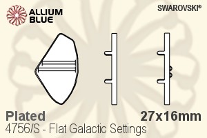 施華洛世奇 Flat Galactic花式石爪托 (4756/S) 27x16mm - 鍍面
