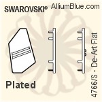 スワロフスキー De-Art Flat ファンシーストーン (4766) 38x21mm - クリスタル プラチナフォイル