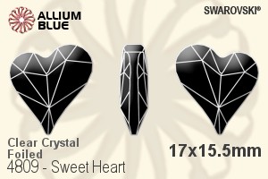 Swarovski Sweet Heart Fancy Stone (4809) 17x15.5mm - Clear Crystal With Platinum Foiling