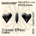 Swarovski Sweet Heart Fancy Stone (4809) 17x15.5mm - Clear Crystal With Platinum Foiling