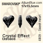 スワロフスキー Sweet Heart ファンシーストーン (4809) 17x15.5mm - クリスタル エフェクト 裏面にホイル無し